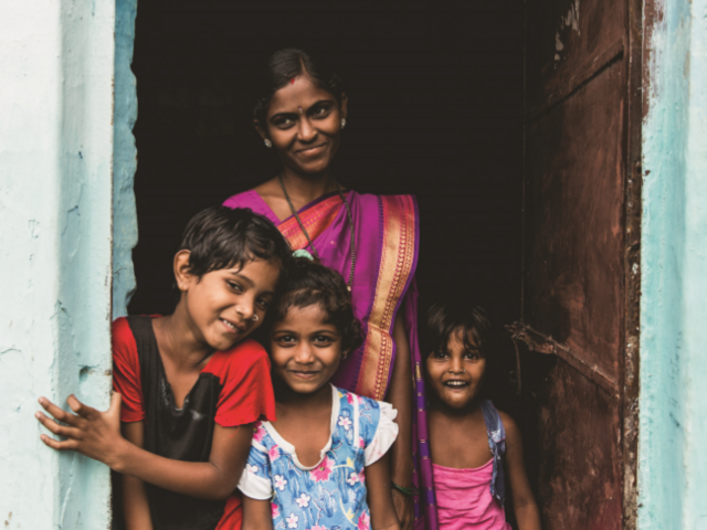 Mother with children