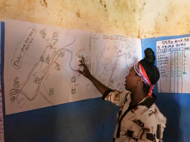 Shsishir Kebele health extension worker explaining about the water safety plan