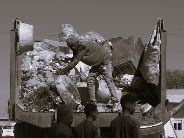A solid waste collection truck in operation in Jigjiga, Somali Region 