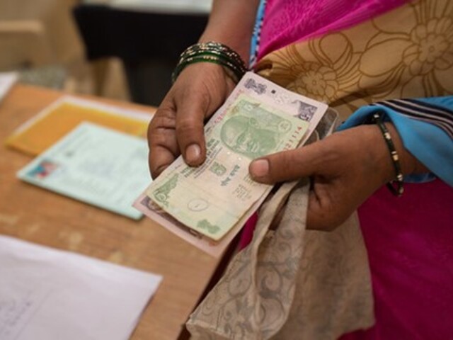 Lady with money