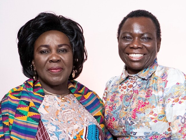 Hon. Cecilia Abena Dapaah, Ghana's Minister for Sanitation and Water Resources and Vida Duti, IRC Ghana Country Director