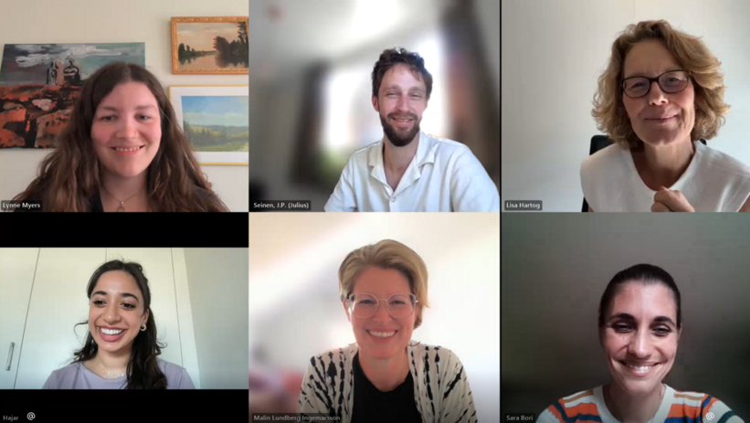 Left to right: Lynne Myers (article author, SIWI), Julius Seinen, Lisa Hartog, Hajar Yagkoubi (moderator), Malin Lundberg Ingemarsson, Sara Bori (article author, IRC)