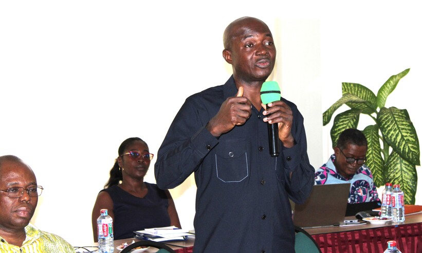 Ibrahim of CWSA clarifying a point at the event Ibrahim of CWSA clarifying a point at the event