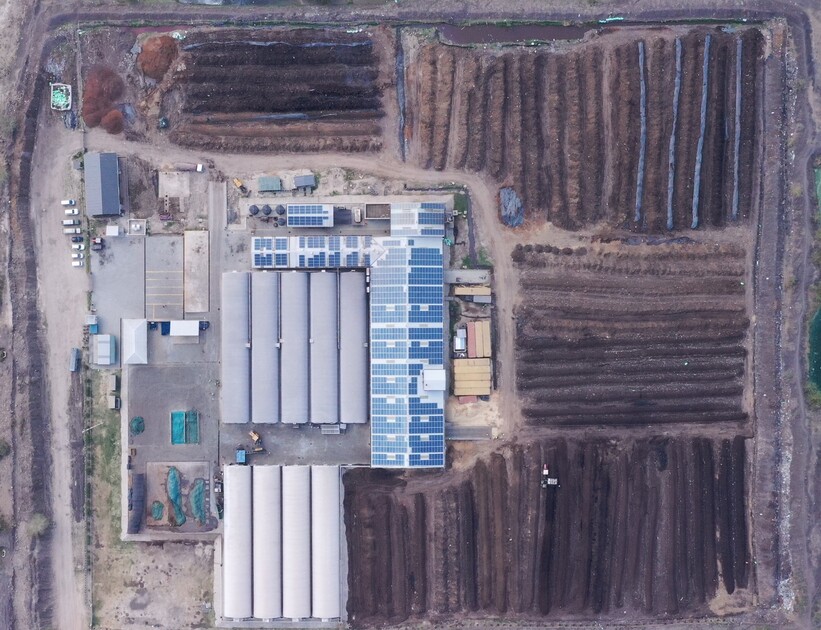 A bird's eye view of the waste treatment facility in Nairobi, Kenya (photo by: the Sanergy Collaborative)