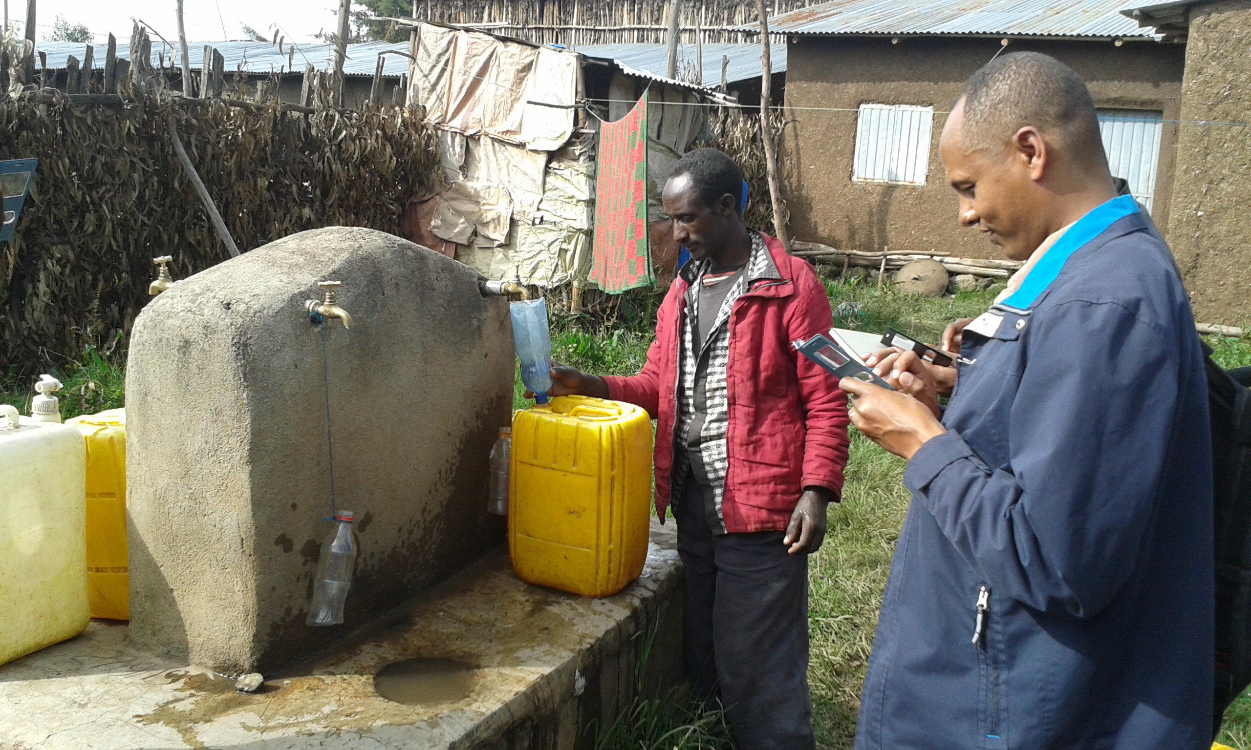 Ethiopia: monitoring tap yields, Sheno, Oromia