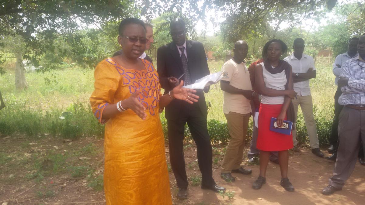 Minister of Health, Dr Jane Ruth Acheng addresses residents of Aton Village