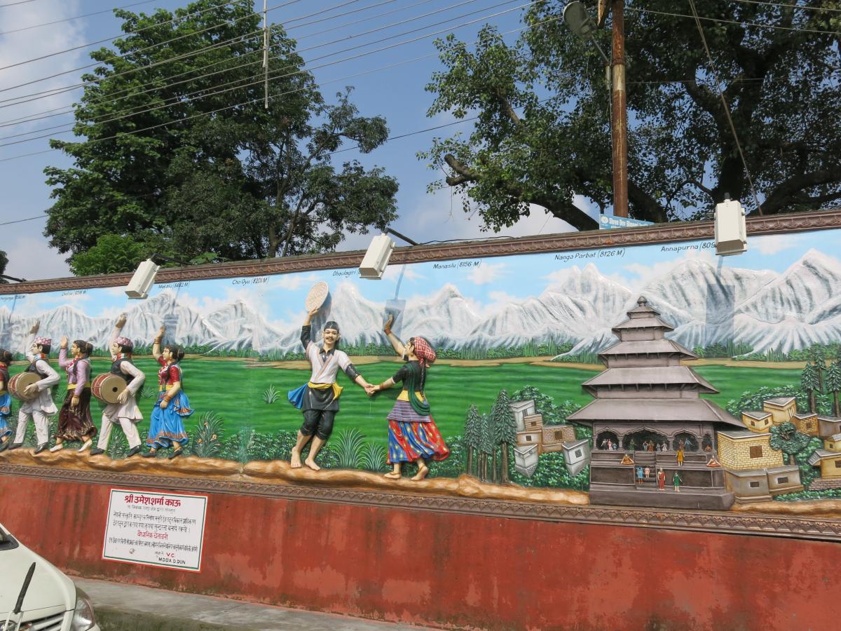 Painting of Himalayan peaks in India Uttarakhan