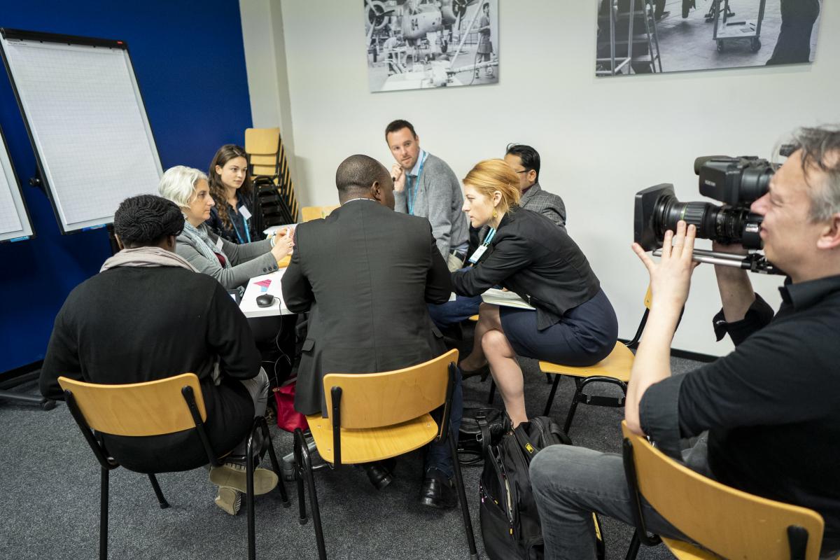 Brainstorming in groups during a session