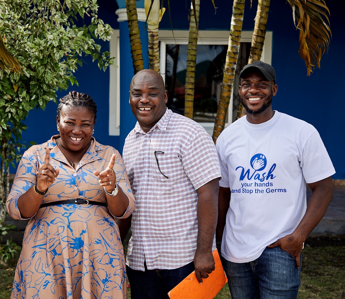 Linda Dedoo, CWSA with Abubakari Wumbei, IRC and Michael Selassie Adrah, WSUP