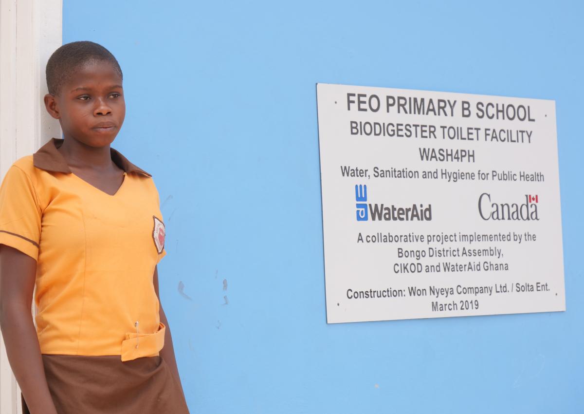 Student Regina Awinbire. Young people did not feel safe in the old toilets – now things have changed