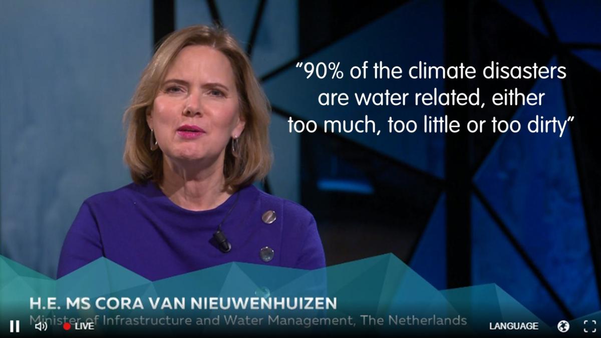 90% of the climate disasters are water related – either too much, too little, or too dirty.