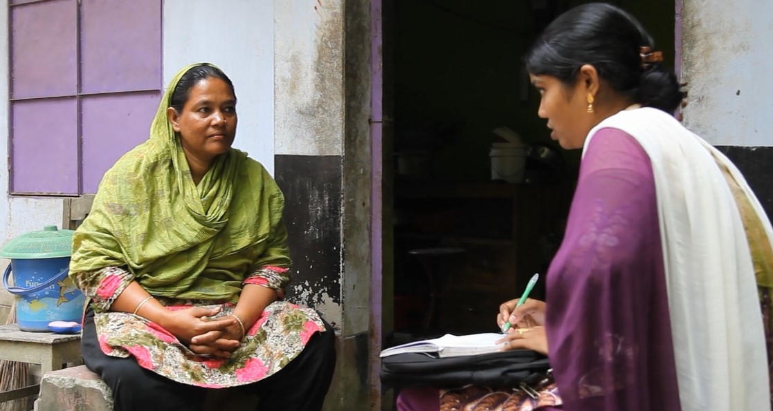 BRAC staff member on a household visit