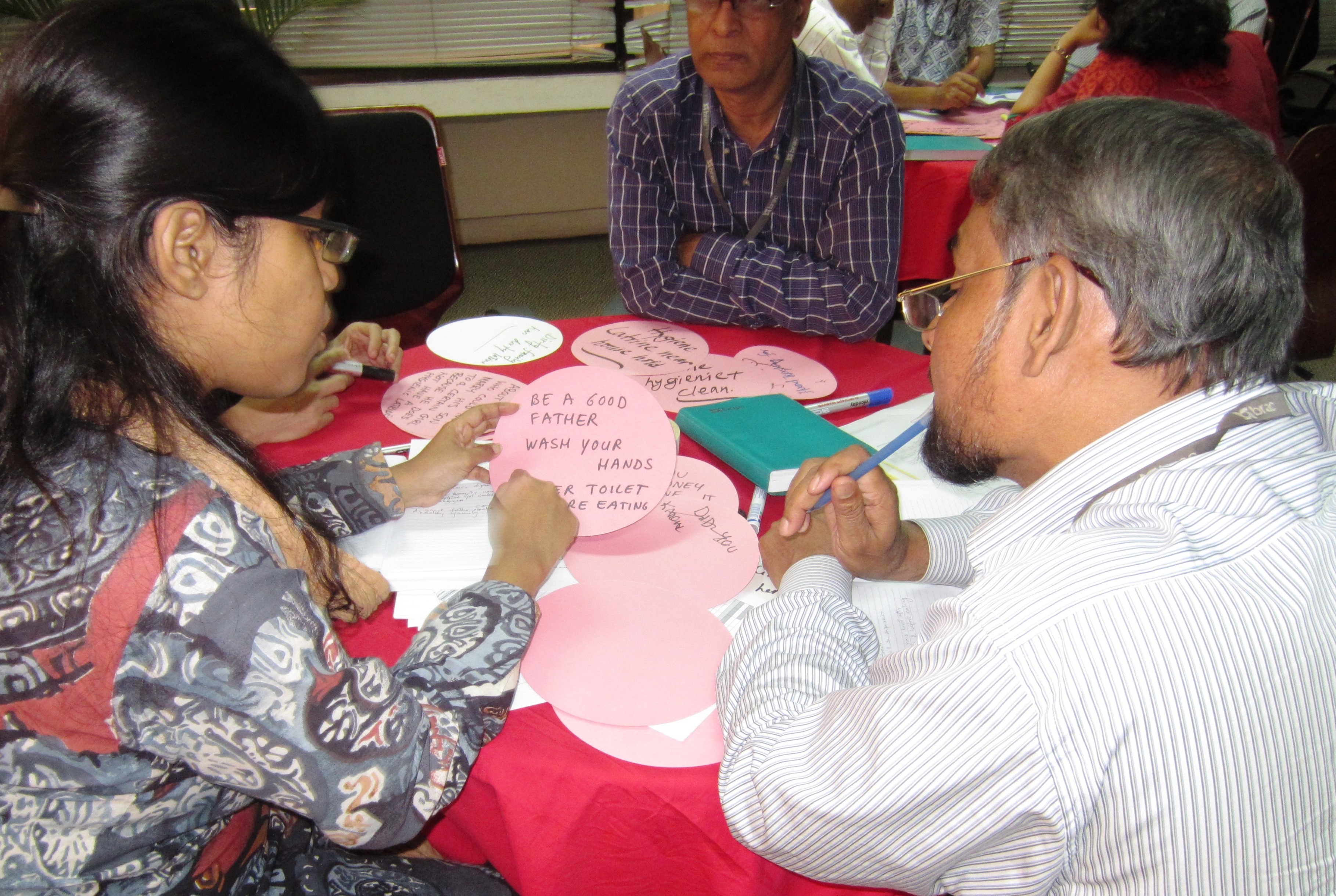 BRAC WASH team developing hygiene messages targeted at men