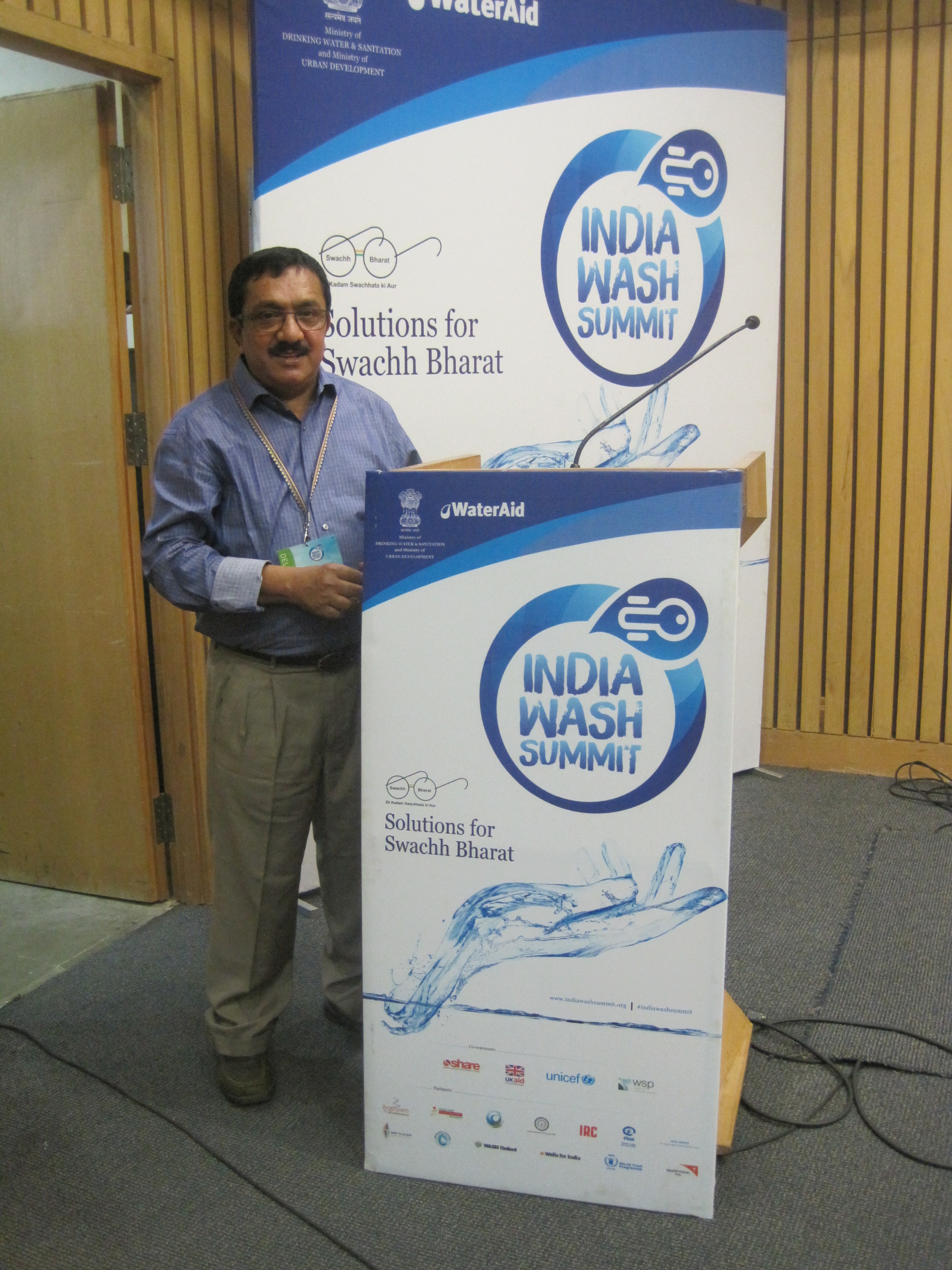 Dr Kurian Baby at the India WASH Summit Dr Kurian Baby at the India WASH Summit