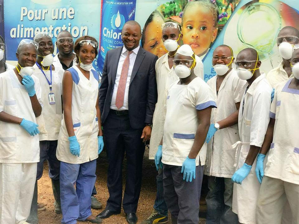 Aboubacar Camara with his staff Aboubacar Camara with his staff