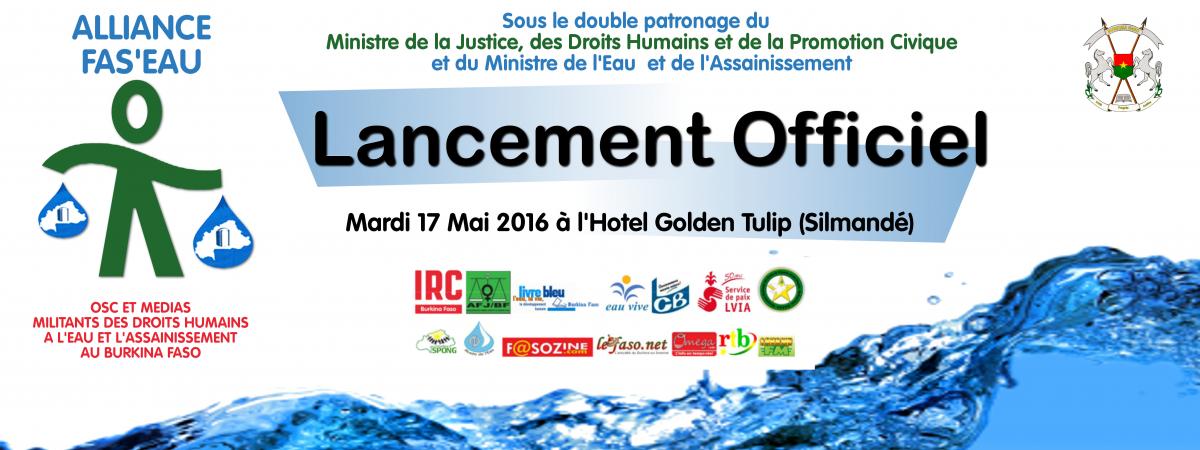 Launch of the FAS'EAU Alliance Banderole lancement Alliance FAS'EAU