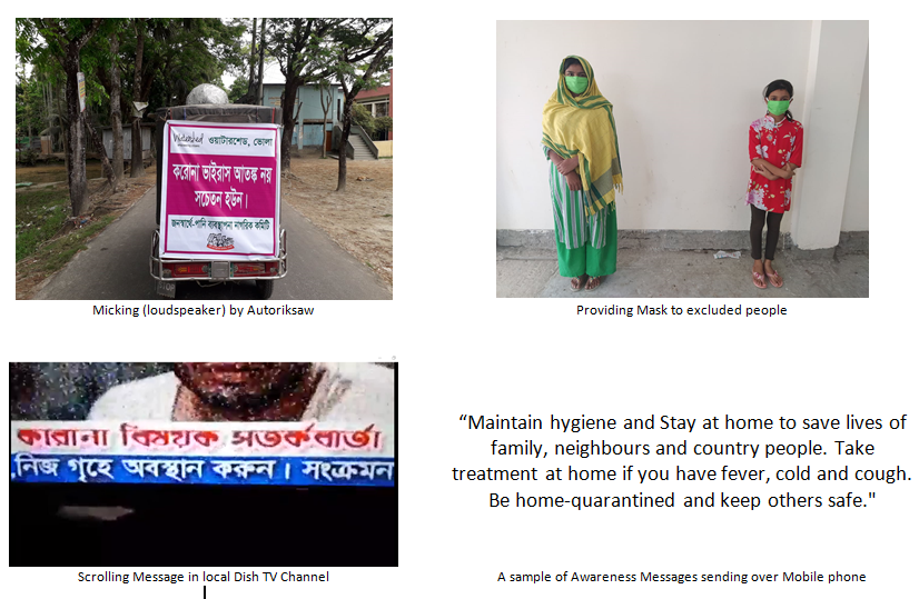 Awareness messages on coronavirus at Bhola, Bangladesh. Photo: Parthasarathi Kuntal Awareness messages on coronavirus at Bhola, Bangladesh