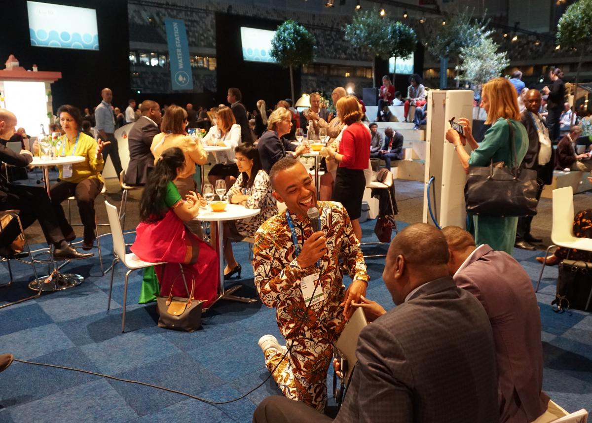 Ikenna and world water week participants