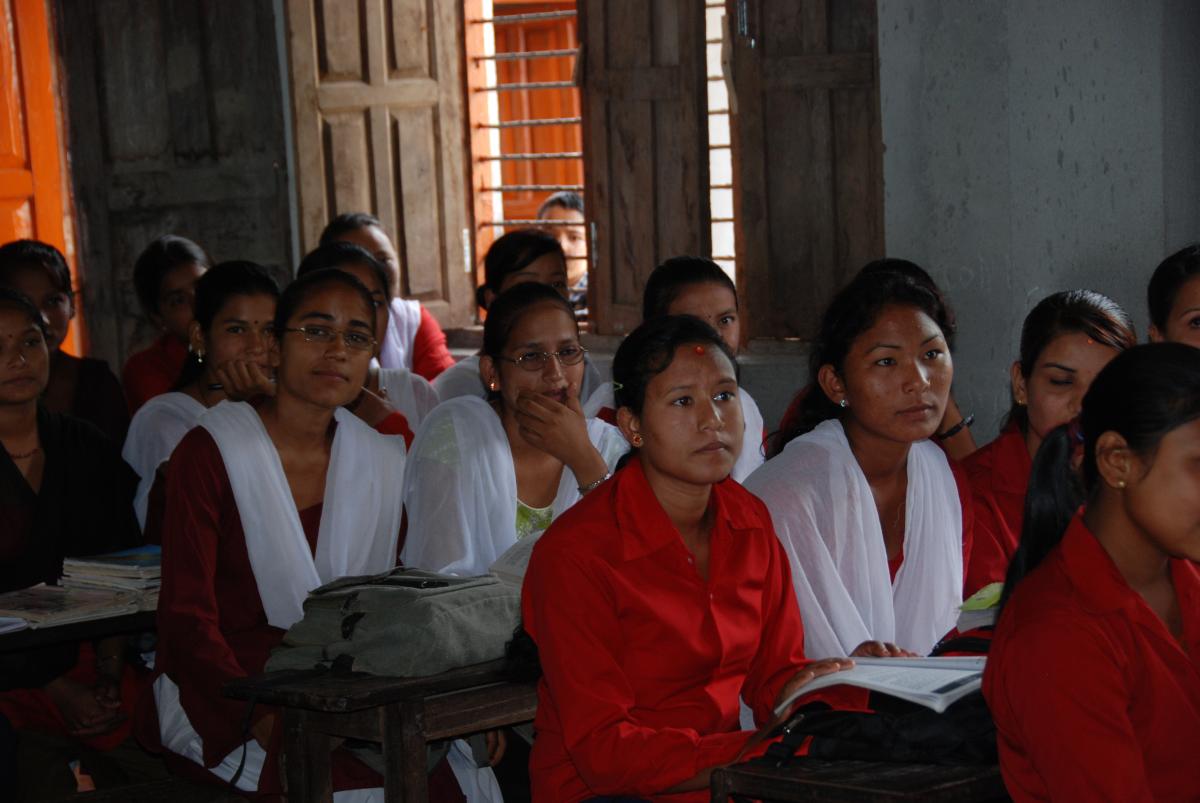 Attentive school girls Attentive school girls