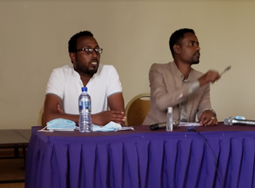 Ato Kedir Tahir (left) & Ato Teshome Hirpha (right) leading the discussion on the Negelle Arsi WASH master plan