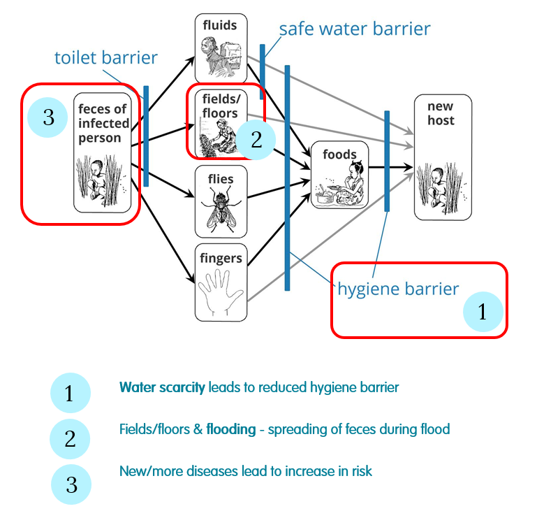 Climate change and the F- diagram (adapted from Water1st.org)