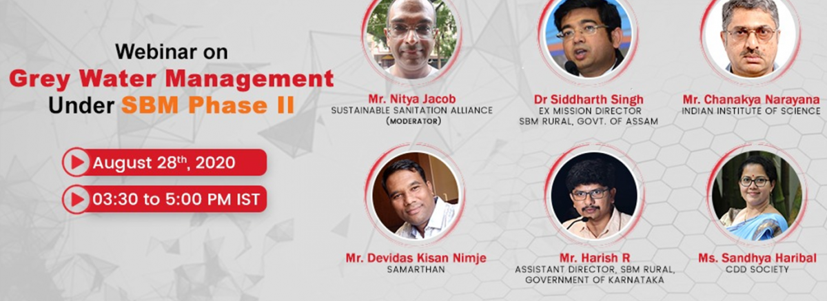 Webinar announcement poster with speakers