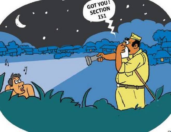 Courtesy -The Hindu 21, August, 2017 Indian anti-open defecation cartoon.