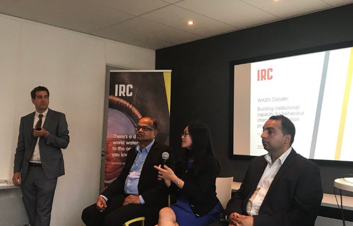 Left to right: Stef Smits (IRC), Dr Kamal Kar (CLTS Foundation), Dr Lina Taing (IHE Delft) and Dr Om Prasad Gautam (WaterAid)