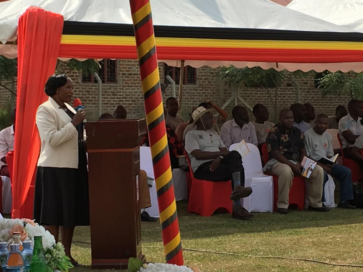 State Minister for Local Government Jennifer Namuyangu speaking at the launch of the master plan State Minister for Local Government Jennifer Namuyangu speaking at the launch of the master plan