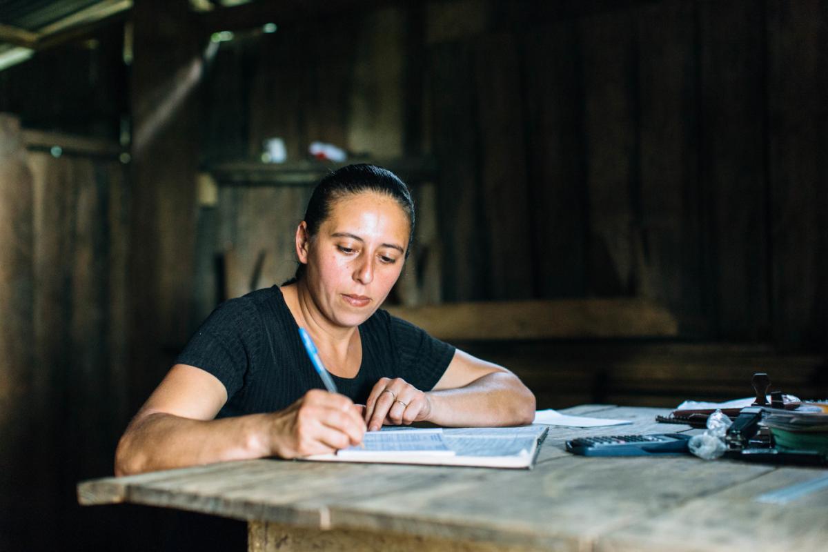 Asset management in Nicaragua. Photo: Water For People Woman in charge of asset management in Nicaragua