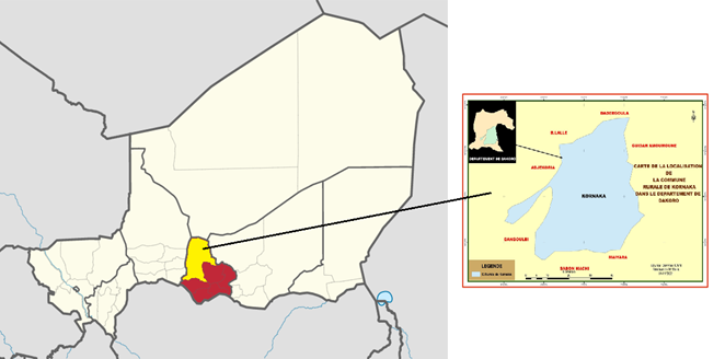 Map showing the location of the commune Kornaka