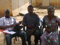 Emmanuel Kobla Kpevor, WSMT Secretary (middle) and Elizabeth Setudor, water vender (right), talking to IRC Ghana DCO- Victor Narteh Otum (far left) Emmanuel Kobla Kpevor, WSMT Secretary (middle) and Elizabeth Setudor, water vender (right), talking to IRC Ghana DCO- Victor Narteh Otum (far left)