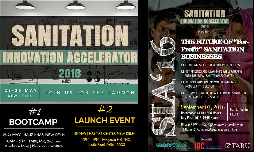 Sanitation Innovation Accelerator 2016 posters Sanitation Innovation Accelerator 2016 posters