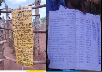 Uganda water committee - list of fines and ledger