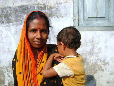 Market cleaner Arati Ran Das and her son Shobuj Das