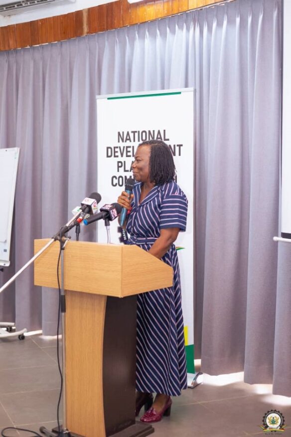 Vida Duti presenting at the National Coordination workshop held in Akosombo, Ghana from 13-14 February 2024. Credit: NDPC Vida Duti presenting at the National Coordination workshop held in Akosombo, Ghana from 13-14 February 2024. Credit: NDPC