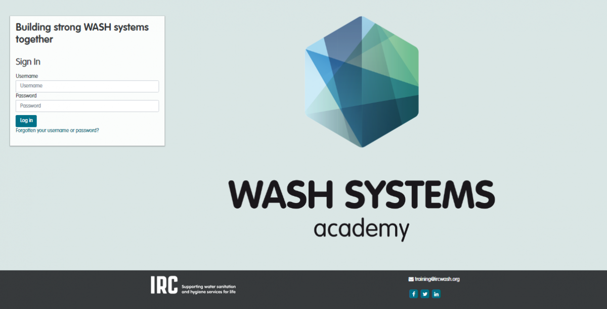 Screenshot of the WASH Systems Academy online course Screenshot of the WASH Systems Academy online course